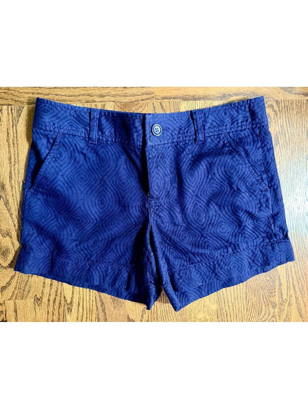 Vintage Lilly Pulitzer Navy Blue Geometric Shorts May-11 Shorts SIZE 4 VEUC